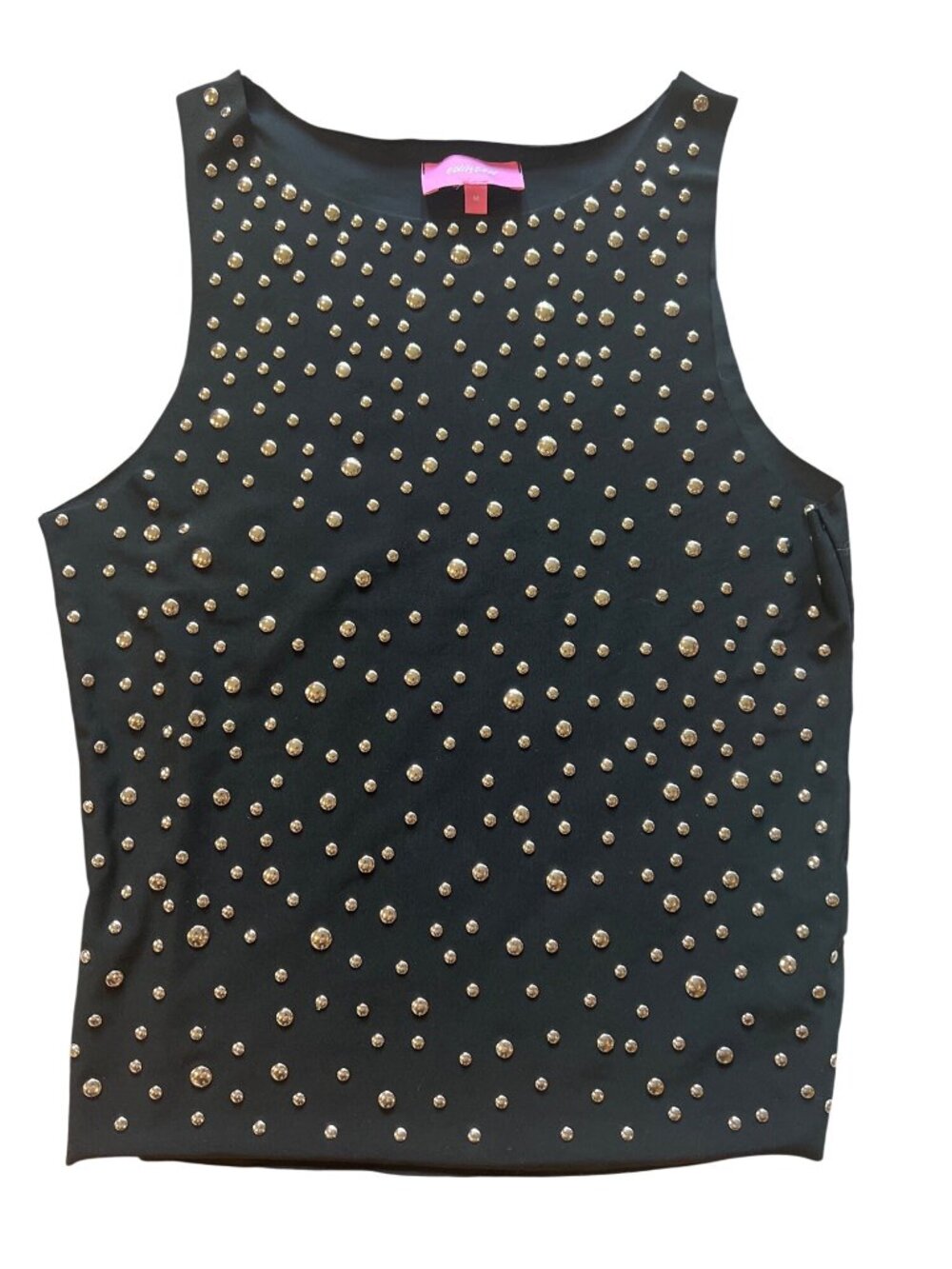 Edikted black tank top with silver studs Women M